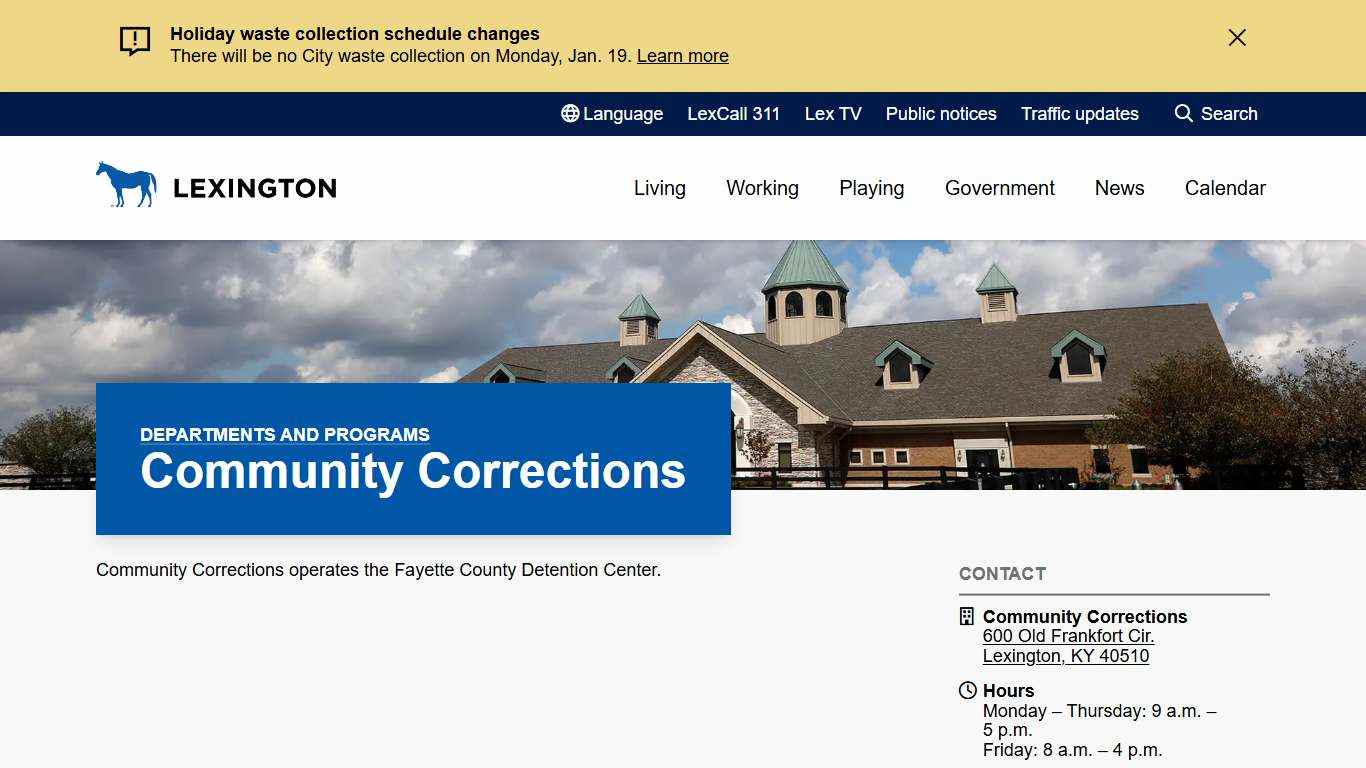 Community Corrections | City of Lexington, Kentucky